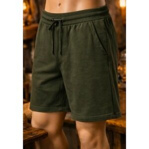 Kenneth Cole Men's Athletic Shorts Large, Green Drawstring Lounge Gym Casual